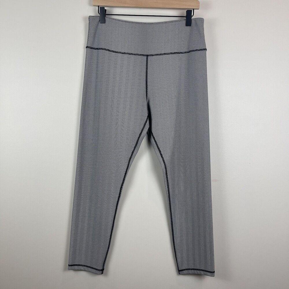 Zyia Active Womens High Rise Leggings Size 14-16‎ Black Herringbone Athleisure